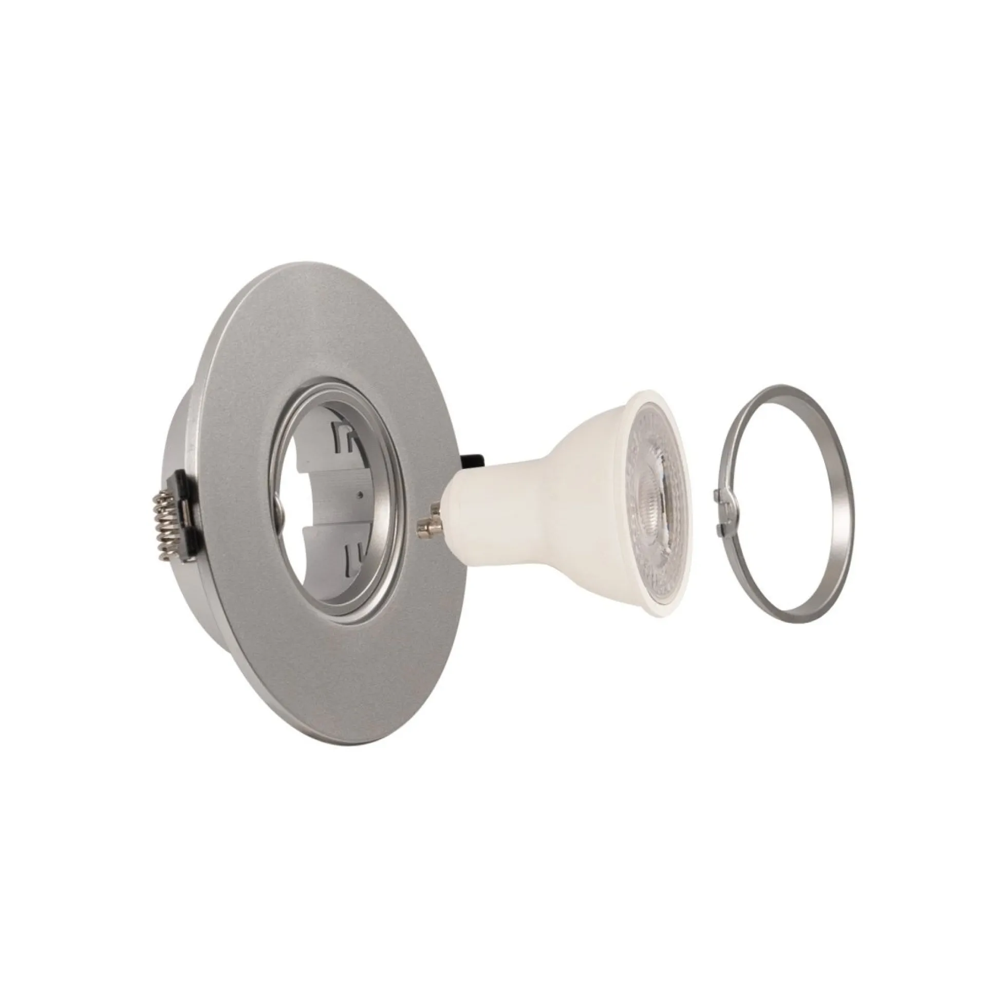 Aro downlight circular policarbonato basculante para bombilla GU10 / MR16 - Corte Ø75 mm