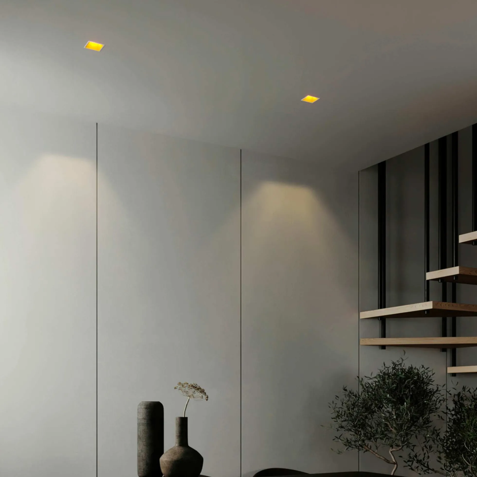 Aro downlight cuadrado asimétrico - Bajo UGR - Corte 85 x 85mm