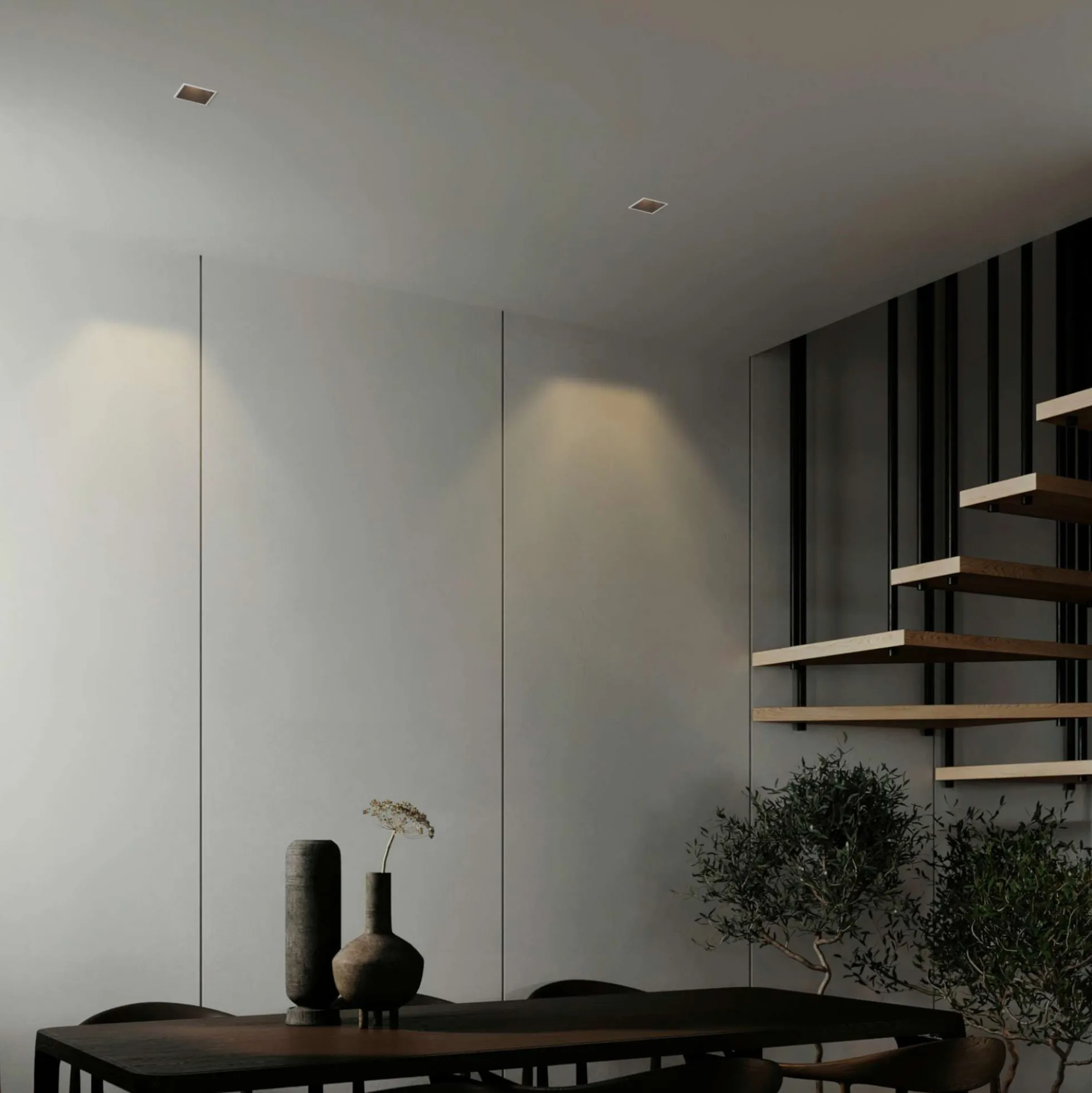 Aro downlight cuadrado asimétrico - Bajo UGR - Corte 85 x 85mm