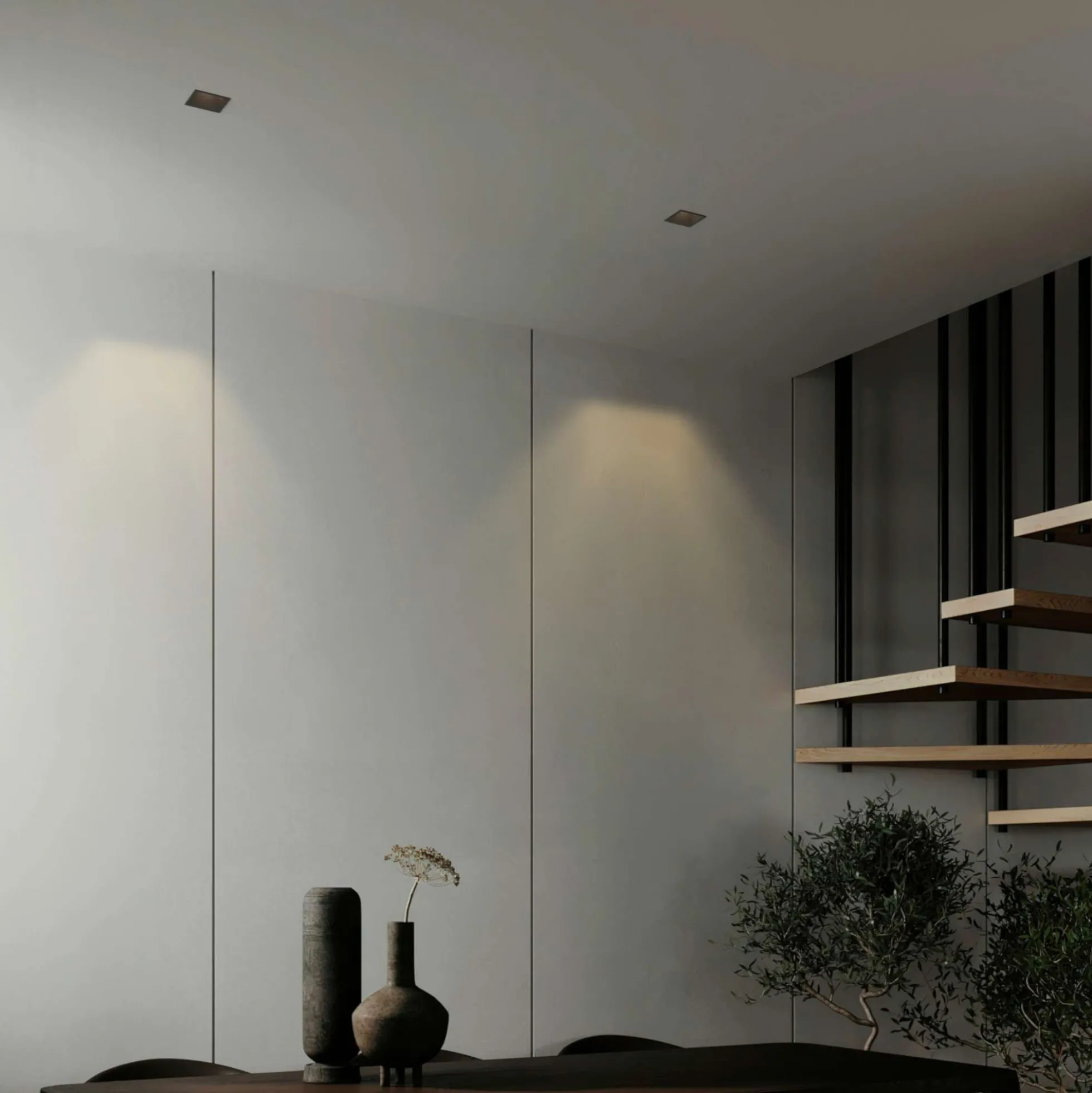 Aro downlight cuadrado asimétrico - Bajo UGR - Corte 85 x 85mm