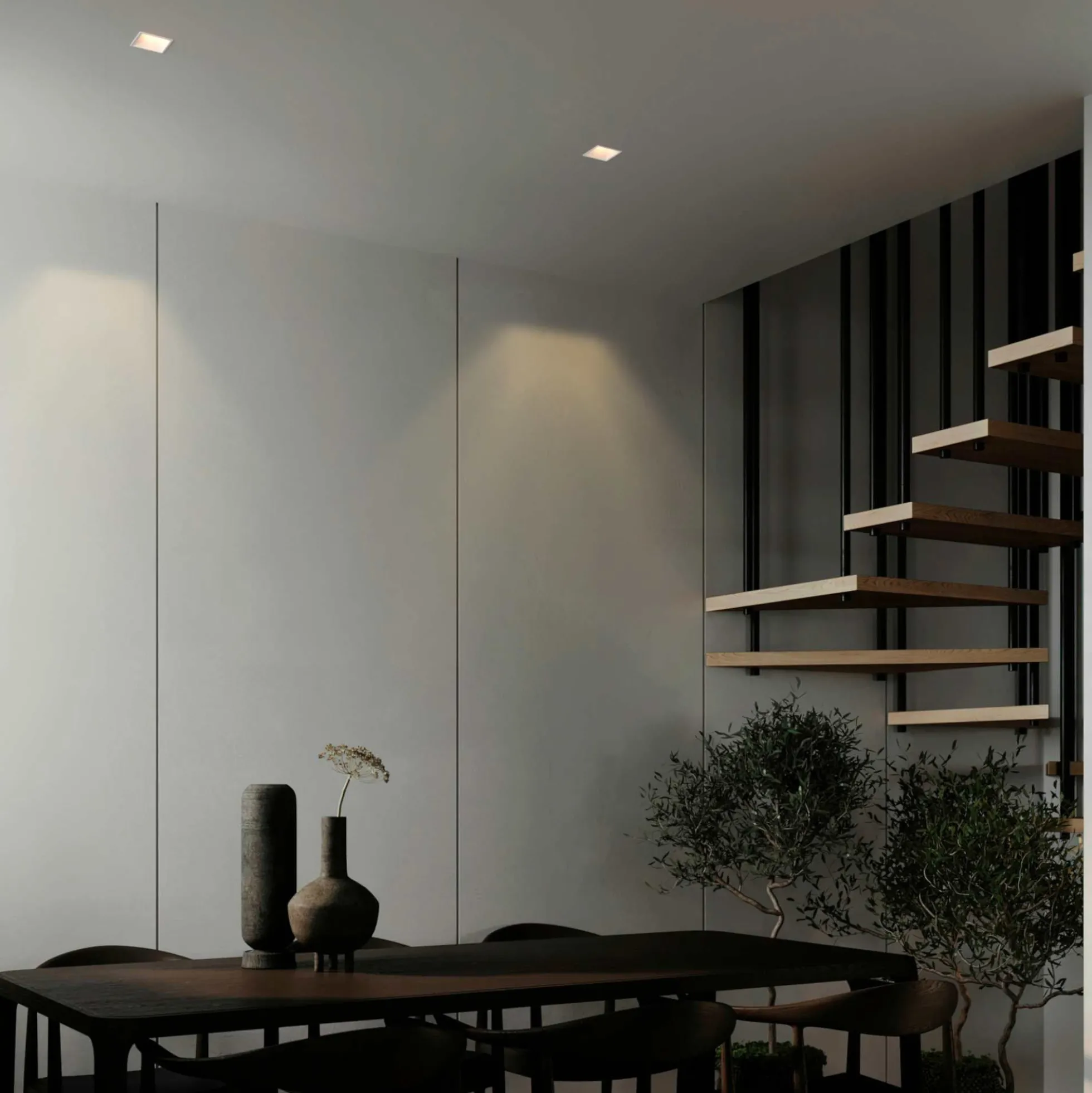 Aro downlight cuadrado asimétrico - Bajo UGR - Corte 85 x 85mm
