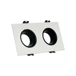 Aro downlight cuadrado basculante doble GU10 / MR16 - Bajo UGR - Corte 75 x 150mm