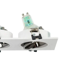 Aro downlight cuadrado basculante doble GU10 / MR16 - Bajo UGR - Corte 75 x 150mm