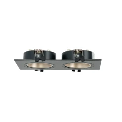 Aro downlight cuadrado basculante doble GU10 / MR16 - Bajo UGR - Corte 75 x 150mm