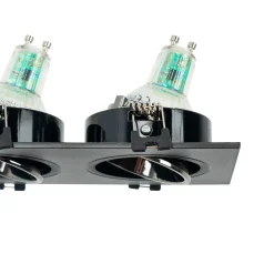 Aro downlight cuadrado basculante doble GU10 / MR16 - Bajo UGR - Corte 75 x 150mm