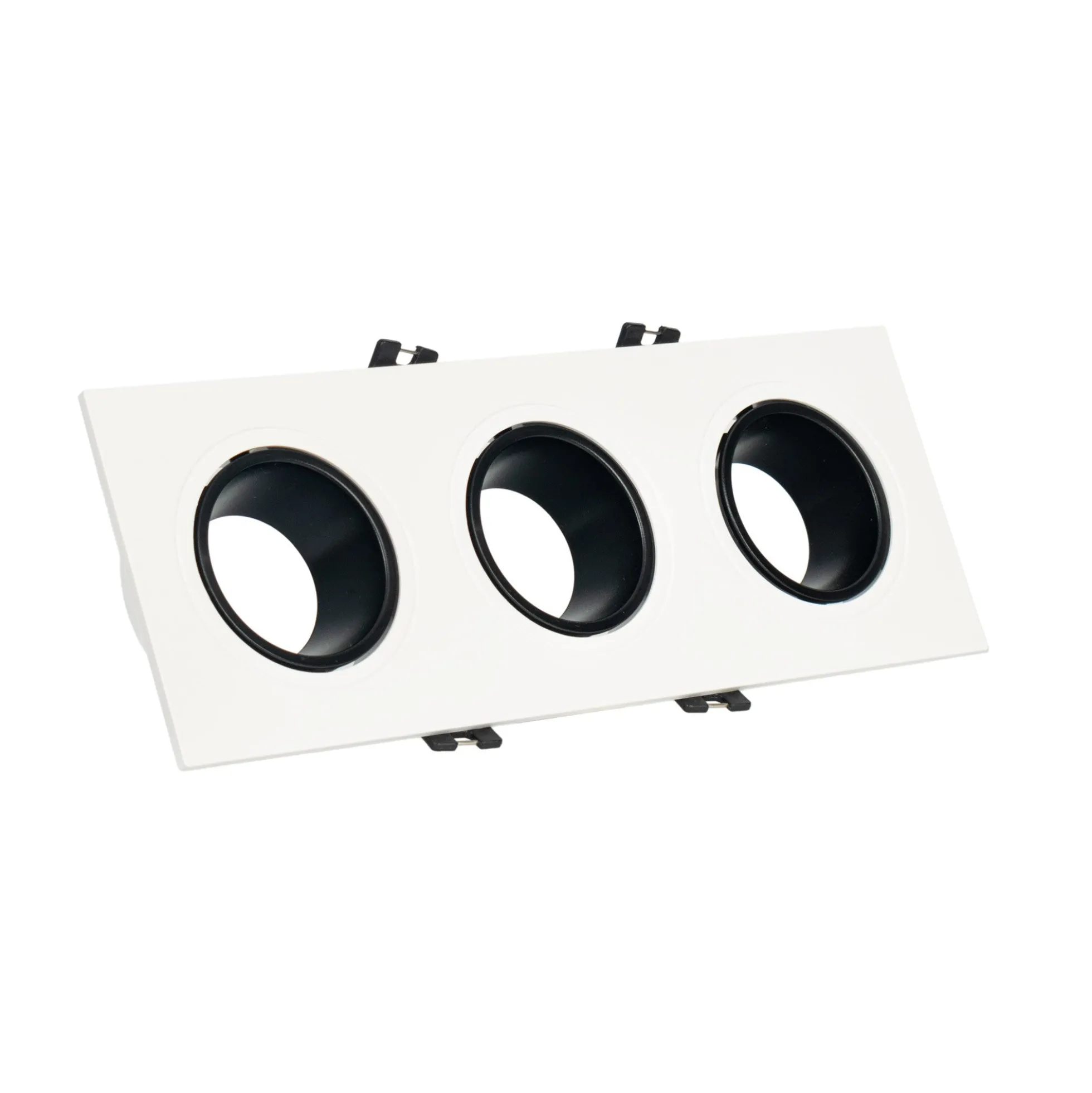 Aro downlight cuadrado basculante triple GU10 / MR16 - Bajo UGR - Corte 75 x 235mm