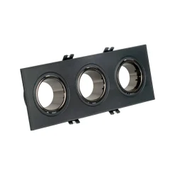 Aro downlight cuadrado basculante triple GU10 / MR16 - Bajo UGR - Corte 75 x 235mm