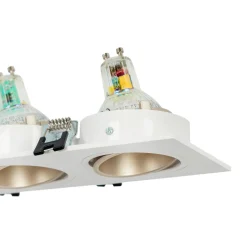 Aro downlight cuadrado basculante triple GU10 / MR16 - Bajo UGR - Corte 75 x 235mm
