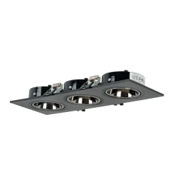 Aro downlight cuadrado basculante triple GU10 / MR16 - Bajo UGR - Corte 75 x 235mm