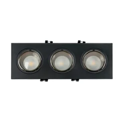 Aro downlight cuadrado basculante triple GU10 / MR16 - Bajo UGR - Corte 75 x 235mm