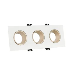 Aro downlight cuadrado basculante triple GU10 / MR16 - Bajo UGR - Corte 75 x 235mm