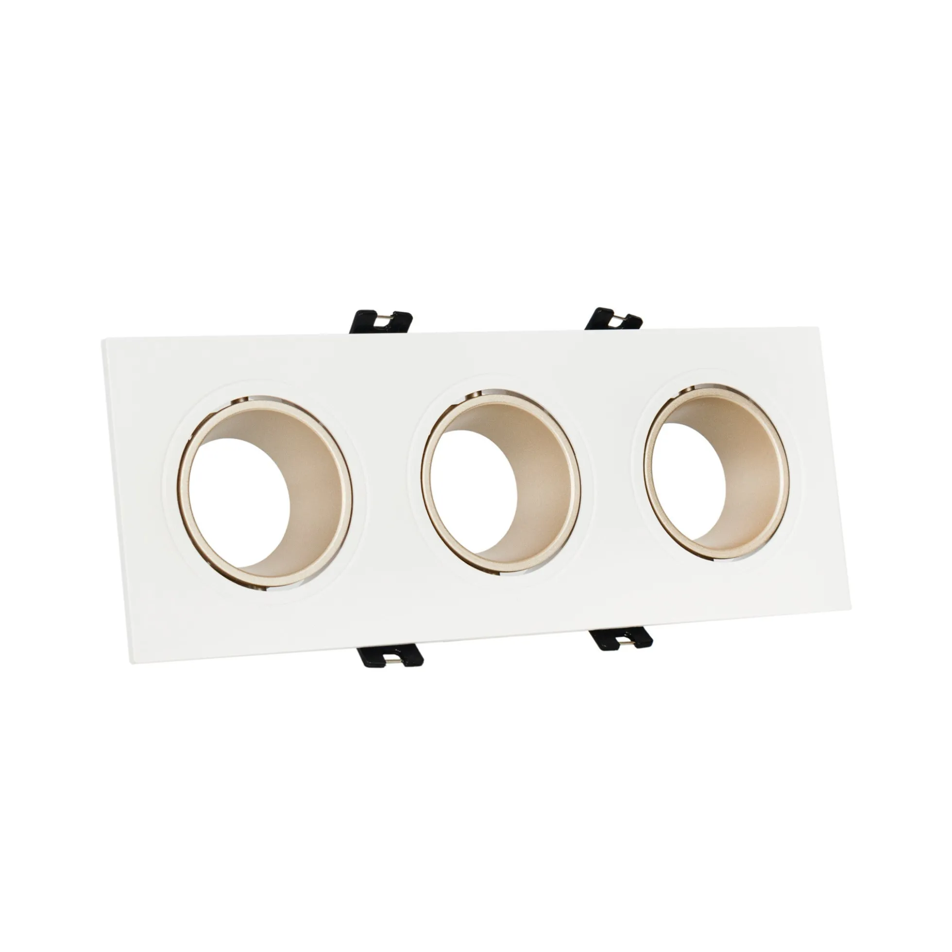 Aro downlight cuadrado basculante triple GU10 / MR16 - Bajo UGR - Corte 75 x 235mm