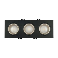 Aro downlight cuadrado basculante triple GU10 / MR16 - Bajo UGR - Corte 75 x 235mm
