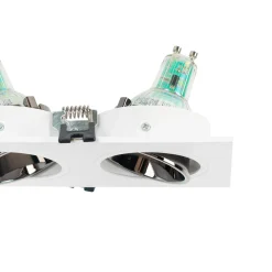 Aro downlight cuadrado basculante triple GU10 / MR16 - Bajo UGR - Corte 75 x 235mm
