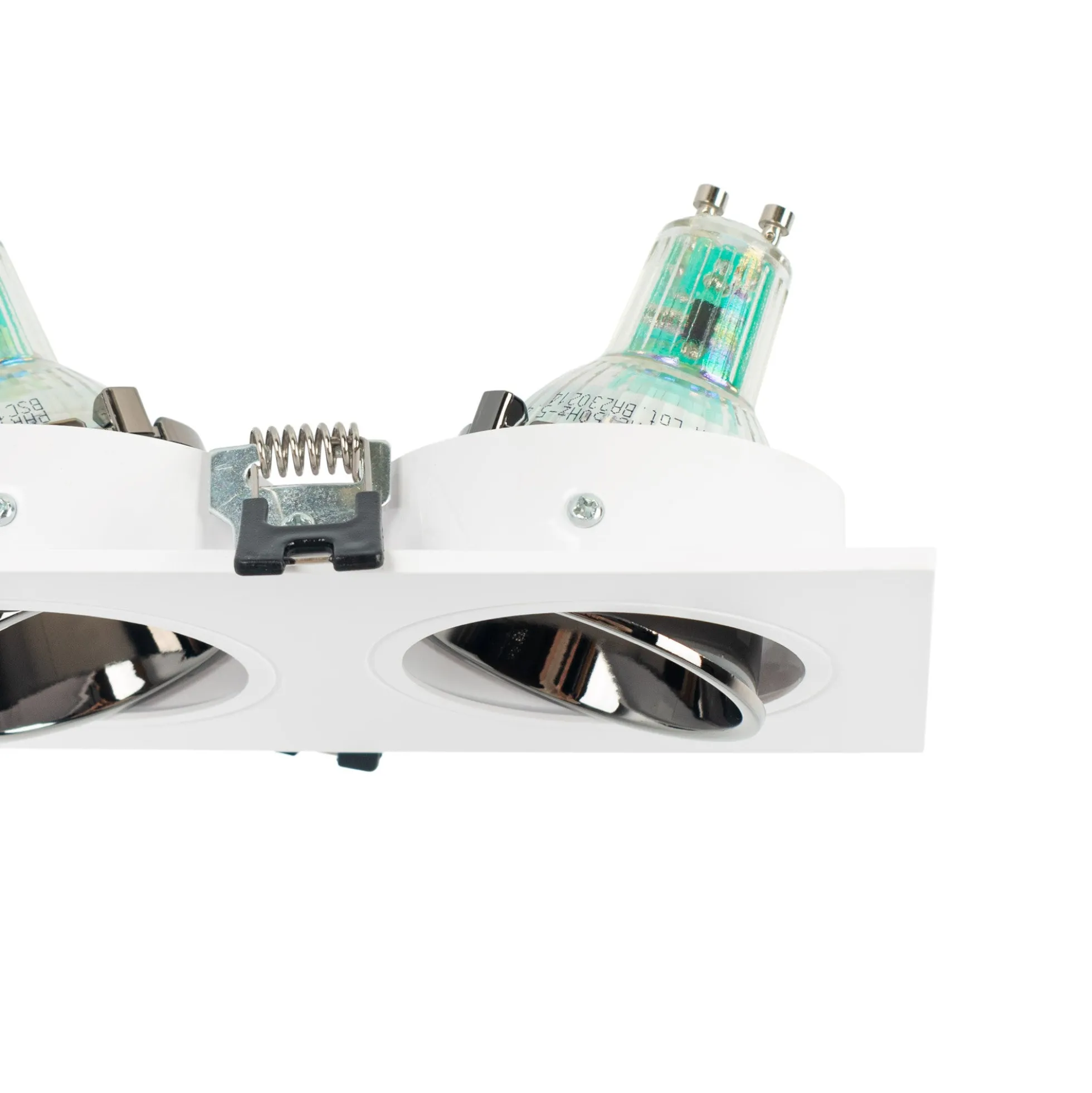 Aro downlight cuadrado basculante triple GU10 / MR16 - Bajo UGR - Corte 75 x 235mm