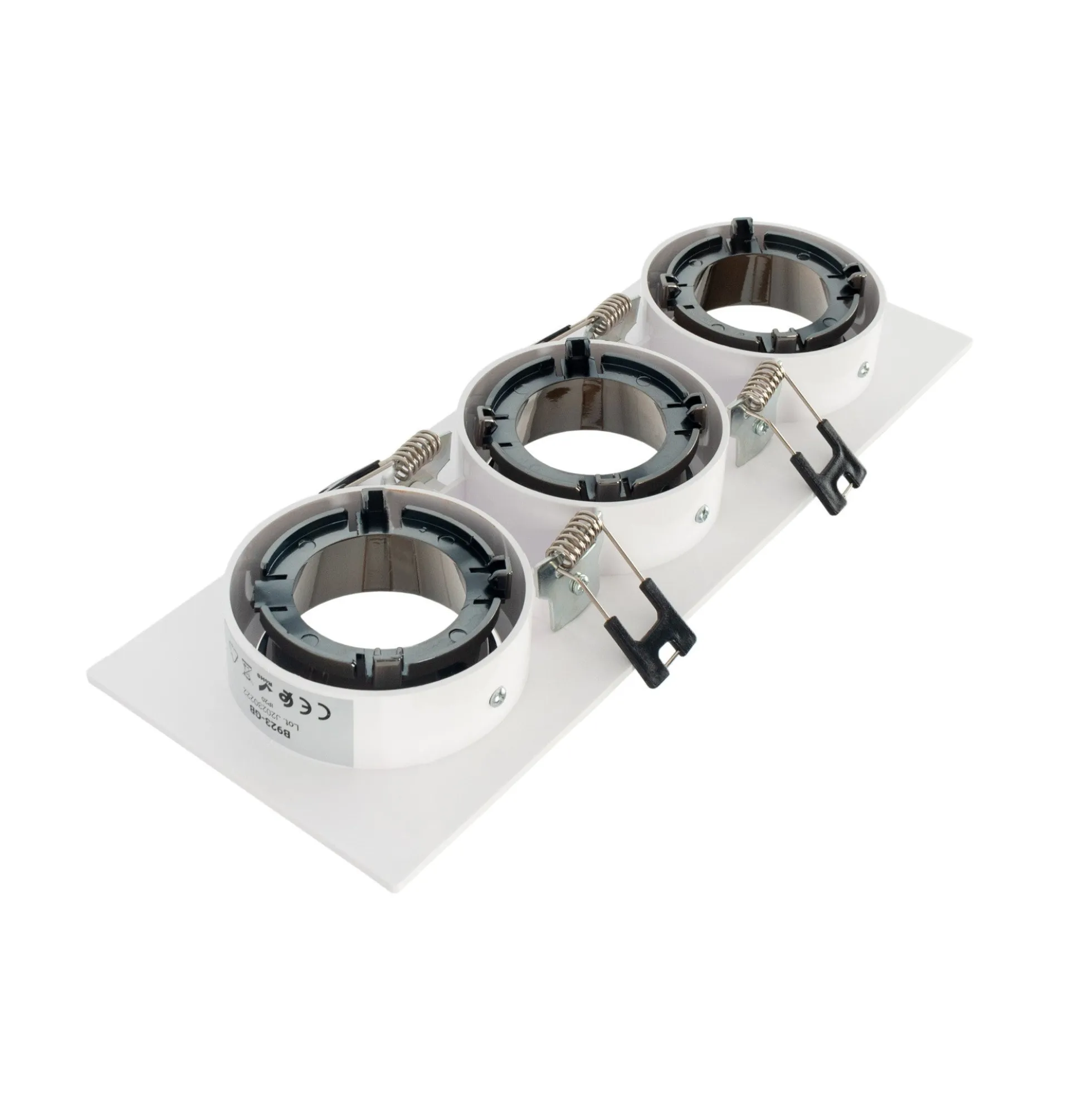 Aro downlight cuadrado basculante triple GU10 / MR16 - Bajo UGR - Corte 75 x 235mm