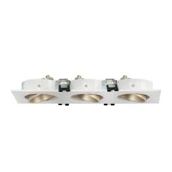 Aro downlight cuadrado basculante triple GU10 / MR16 - Bajo UGR - Corte 75 x 235mm