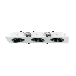 Aro downlight cuadrado basculante triple GU10 / MR16 - Bajo UGR - Corte 75 x 235mm