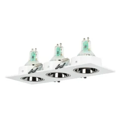 Aro downlight cuadrado basculante triple GU10 / MR16 - Bajo UGR - Corte 75 x 235mm