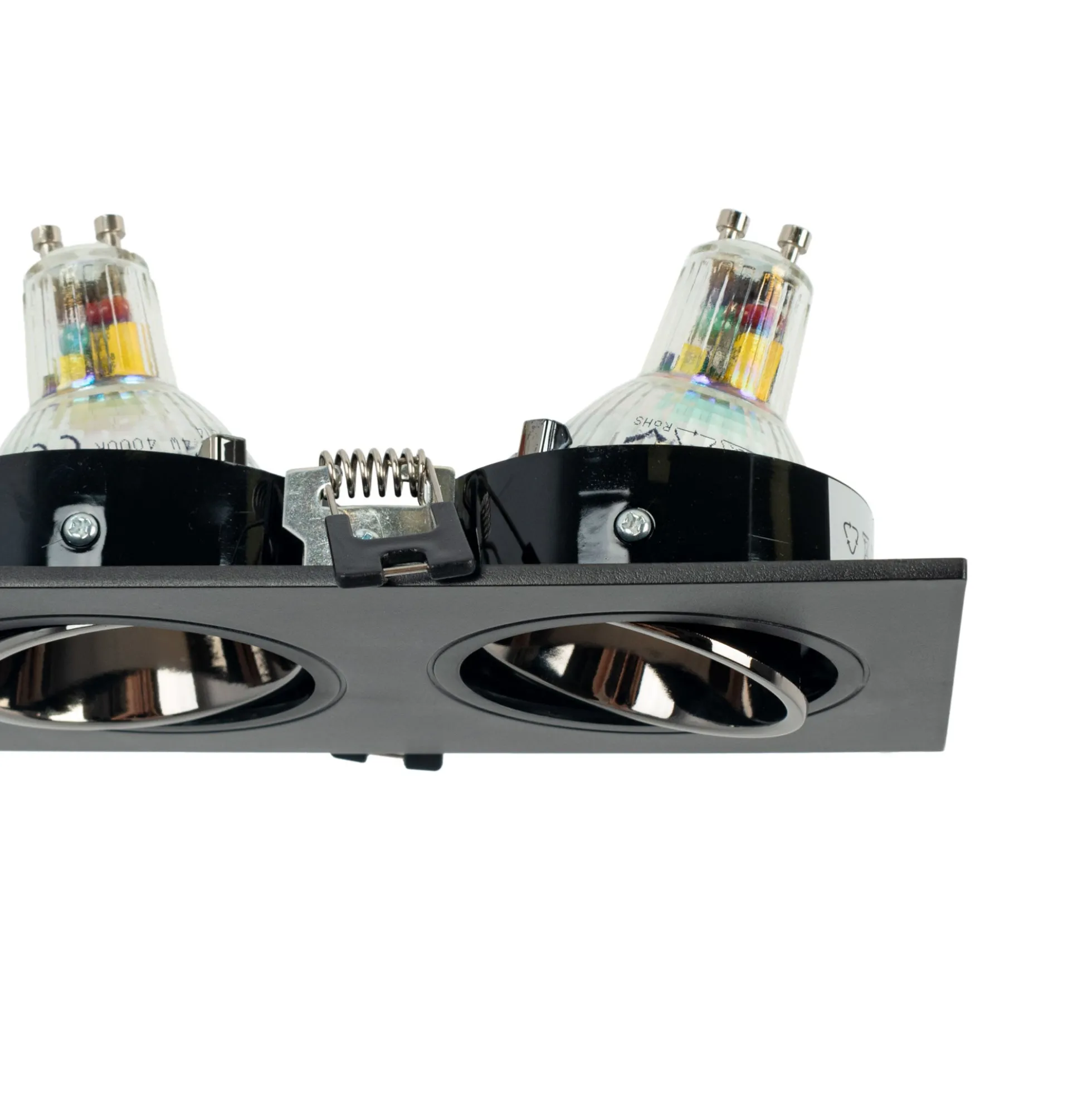 Aro downlight cuadrado basculante triple GU10 / MR16 - Bajo UGR - Corte 75 x 235mm