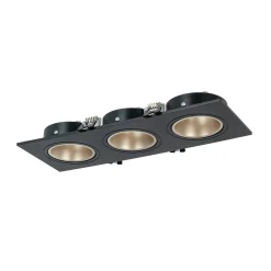 Aro downlight cuadrado basculante triple GU10 / MR16 - Bajo UGR - Corte 75 x 235mm