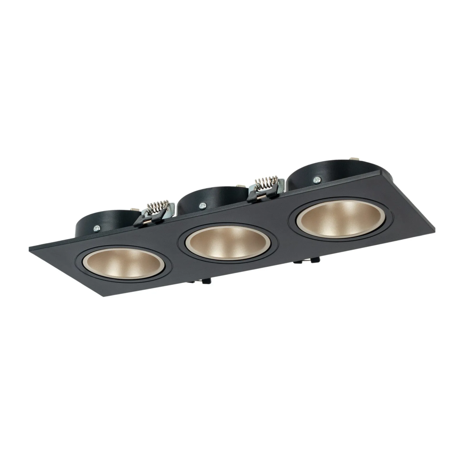 Aro downlight cuadrado basculante triple GU10 / MR16 - Bajo UGR - Corte 75 x 235mm