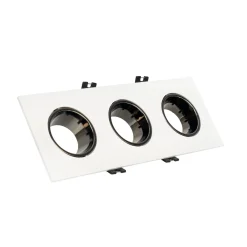 Aro downlight cuadrado basculante triple GU10 / MR16 - Bajo UGR - Corte 75 x 235mm