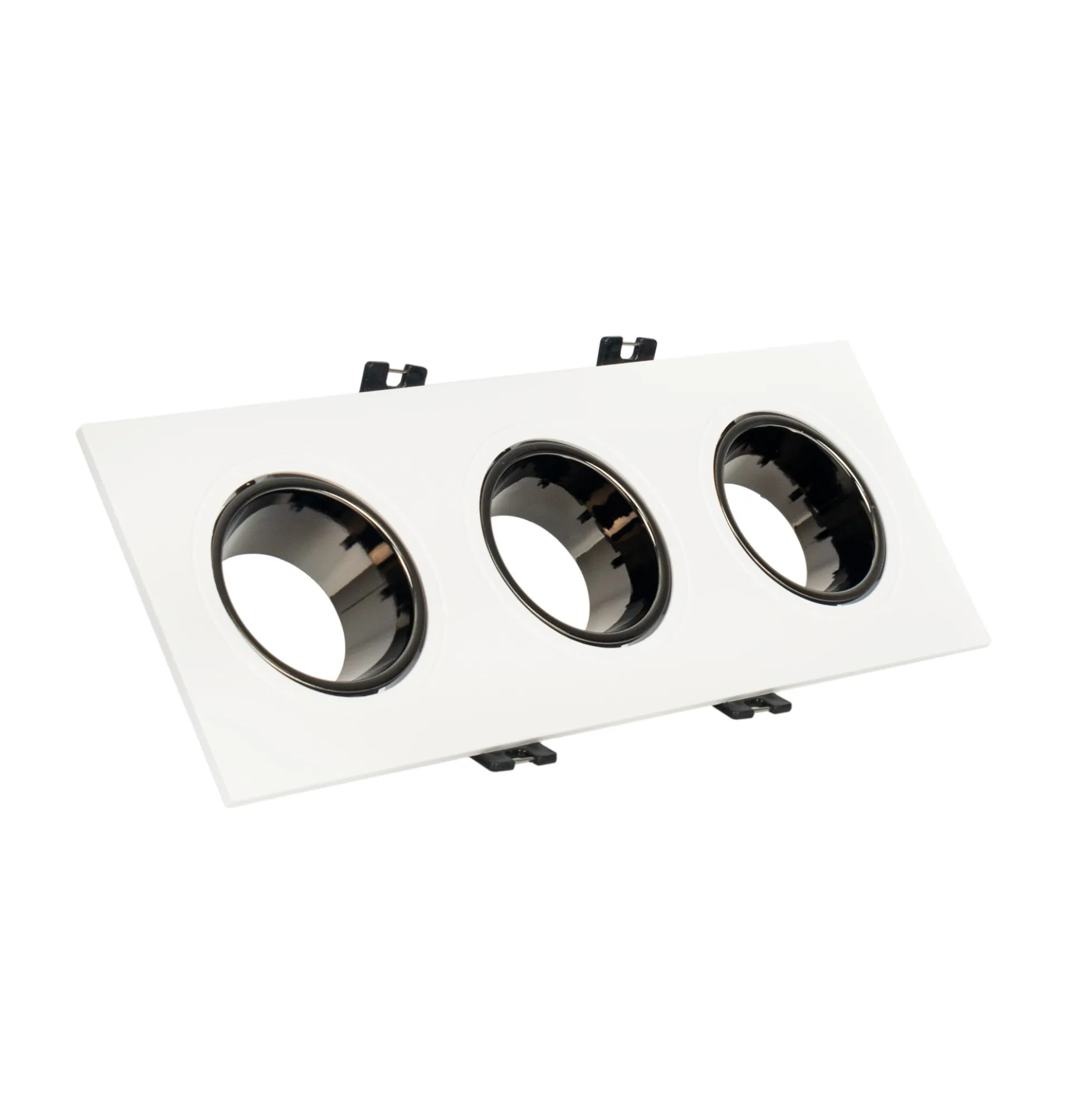 Aro downlight cuadrado basculante triple GU10 / MR16 - Bajo UGR - Corte 75 x 235mm