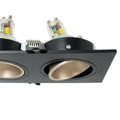 Aro downlight cuadrado basculante triple GU10 / MR16 - Bajo UGR - Corte 75 x 235mm