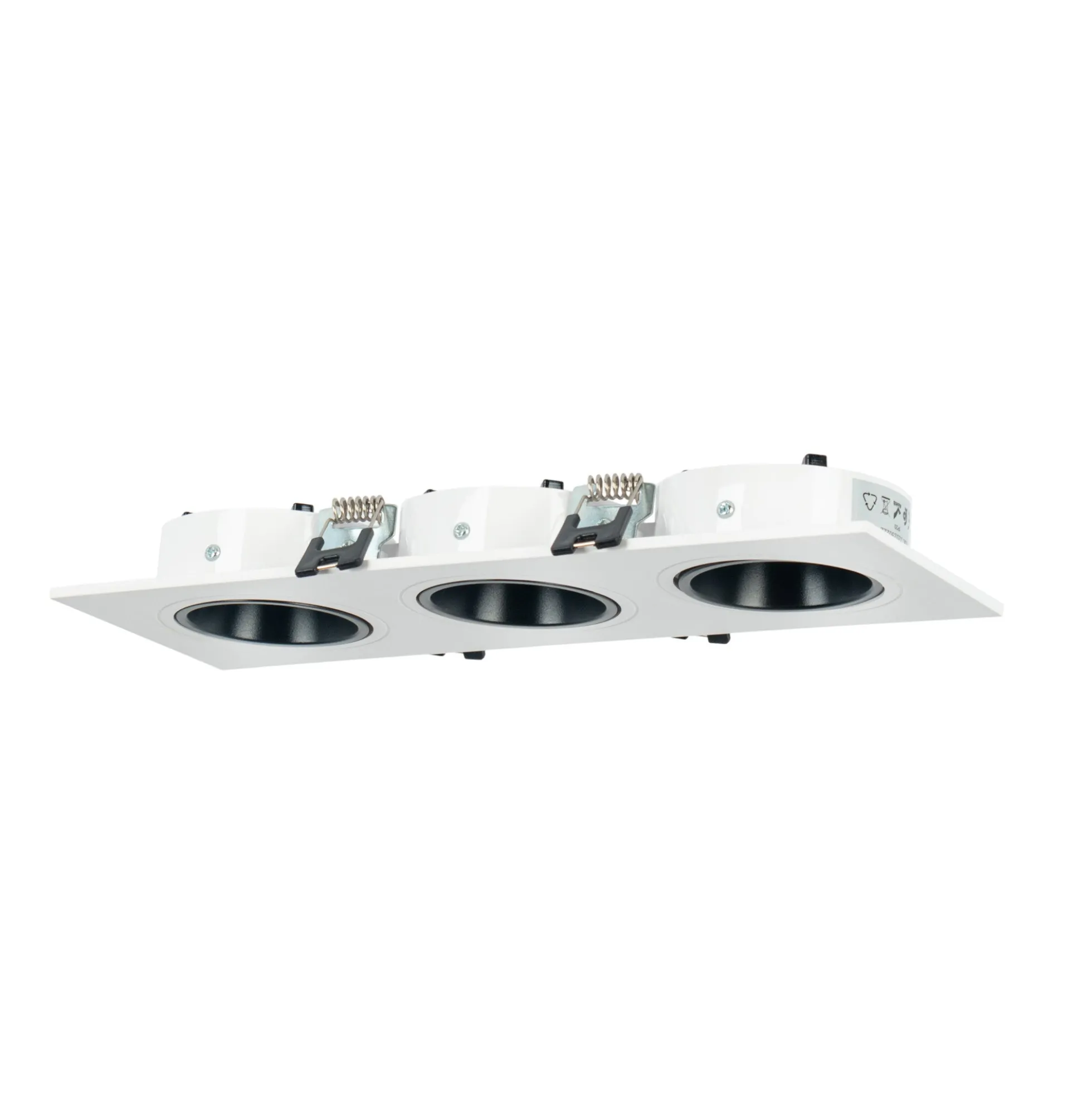 Aro downlight cuadrado basculante triple GU10 / MR16 - Bajo UGR - Corte 75 x 235mm