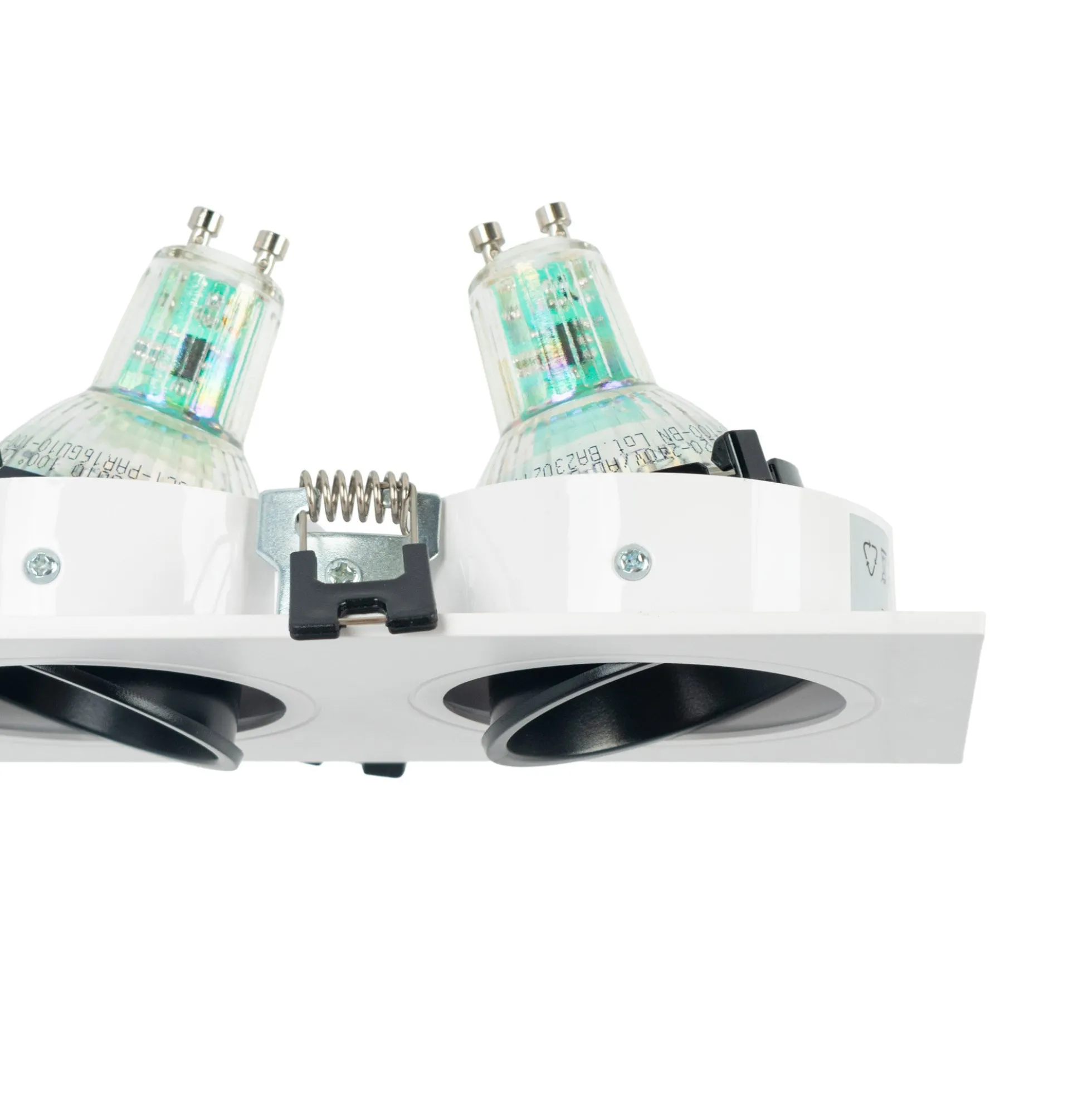 Aro downlight cuadrado basculante triple GU10 / MR16 - Bajo UGR - Corte 75 x 235mm
