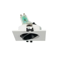 Aro downlight cuadrado basculante para bombilla GU10 / MR16 - Bajo UGR - Corte Ø75 mm