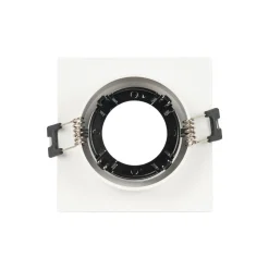 Aro downlight cuadrado basculante para bombilla GU10 / MR16 - Bajo UGR - Corte Ø75 mm
