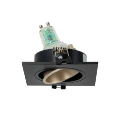 Aro downlight cuadrado basculante para bombilla GU10 / MR16 - Bajo UGR - Corte Ø75 mm