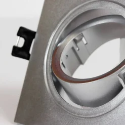 Aro downlight cuadrado basculante para bombilla GU10/MR16 - Corte Ø75mm