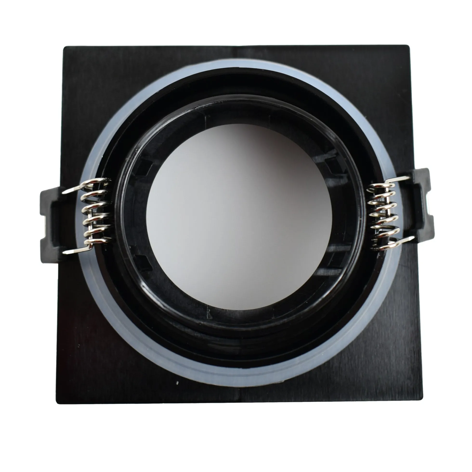 Aro downlight cuadrado para bombilla GU10/MR16 - Difusor opal - Corte Ø 75-80 mm - IP54