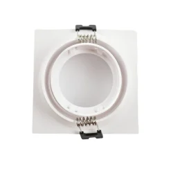 Aro downlight cuadrado para bombilla GU10/MR16 - Difusor opal - Corte Ø 75-80 mm - IP54