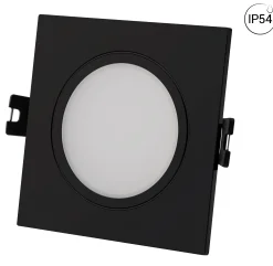 Aro downlight cuadrado para bombilla GU10/MR16 - Difusor opal - Corte Ø 75-80 mm - IP54