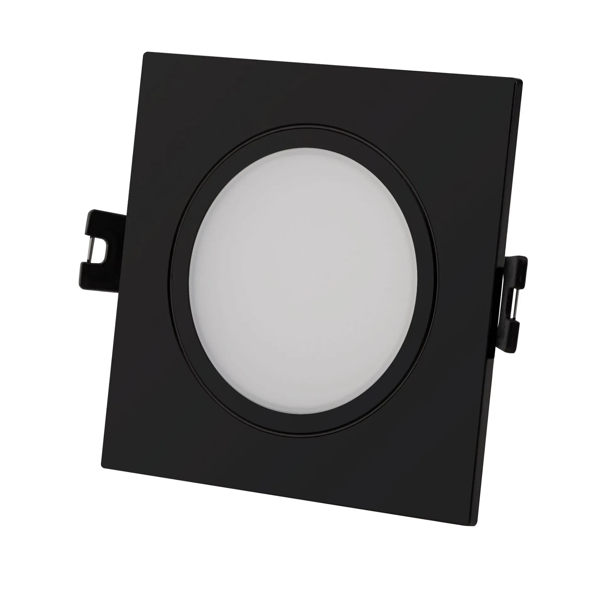 Aro downlight cuadrado para bombilla GU10/MR16 - Difusor opal - Corte Ø 75-80 mm - IP54