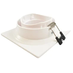 Aro downlight cuadrado para bombilla GU10/MR16 - Difusor opal - Corte Ø 75-80 mm - IP54