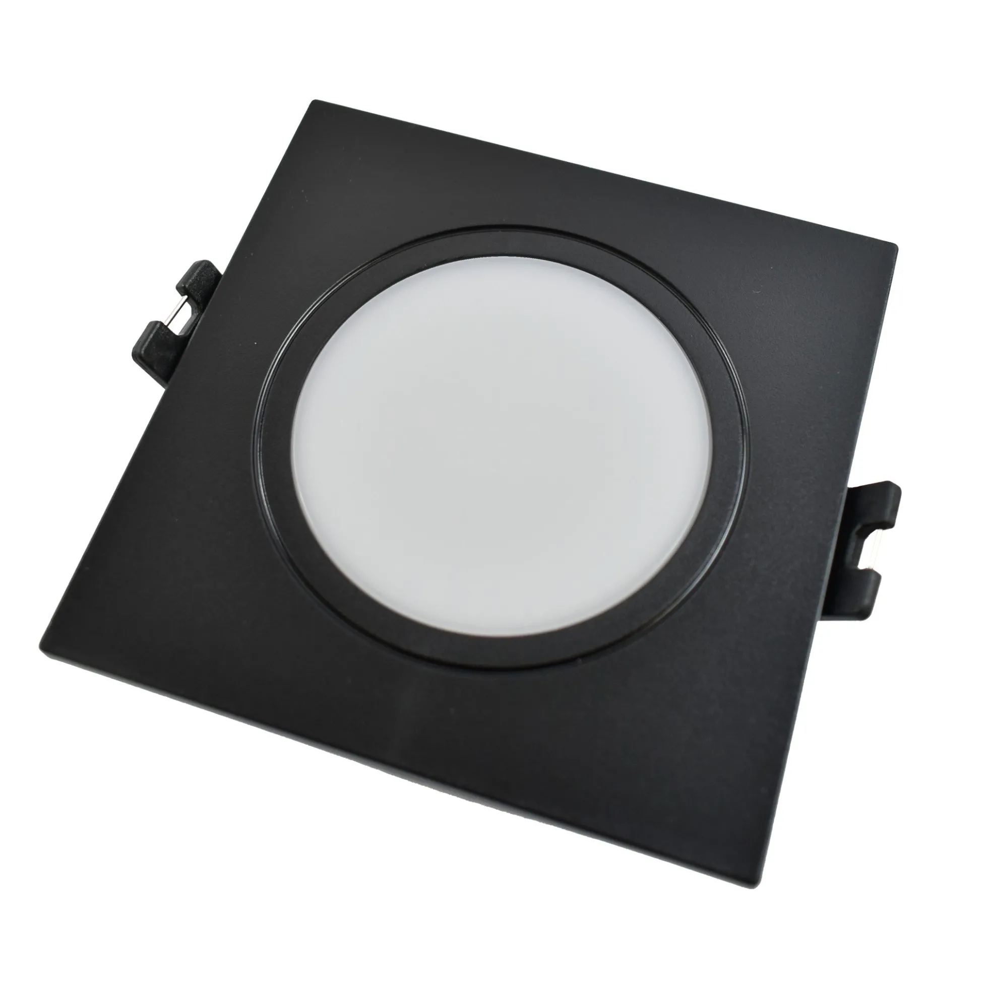 Aro downlight cuadrado para bombilla GU10/MR16 - Difusor opal - Corte Ø 75-80 mm - IP54