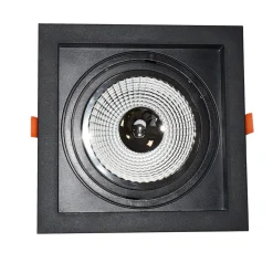 Aro downlight cuadrado tipo cardan para bombilla QR111 ó AR111 - Corte 155 x 155 mm