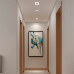 Aro downlight cuadrado tipo cardan para bombilla QR111 ó AR111 - Corte 155 x 155 mm