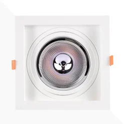 Aro downlight cuadrado tipo cardan para bombilla QR111 ó AR111 - Corte 155 x 155 mm