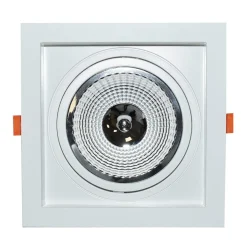 Aro downlight cuadrado tipo cardan para bombilla QR111 ó AR111 - Corte 155 x 155 mm