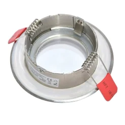 Aro downlight empotrable fijo estanco IP54 Ø83MM Níquel para GU10 / MR16