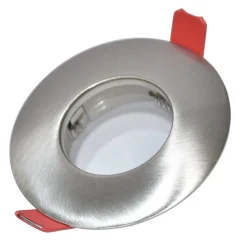 Aro downlight empotrable fijo estanco IP54 Ø83MM Níquel para GU10 / MR16