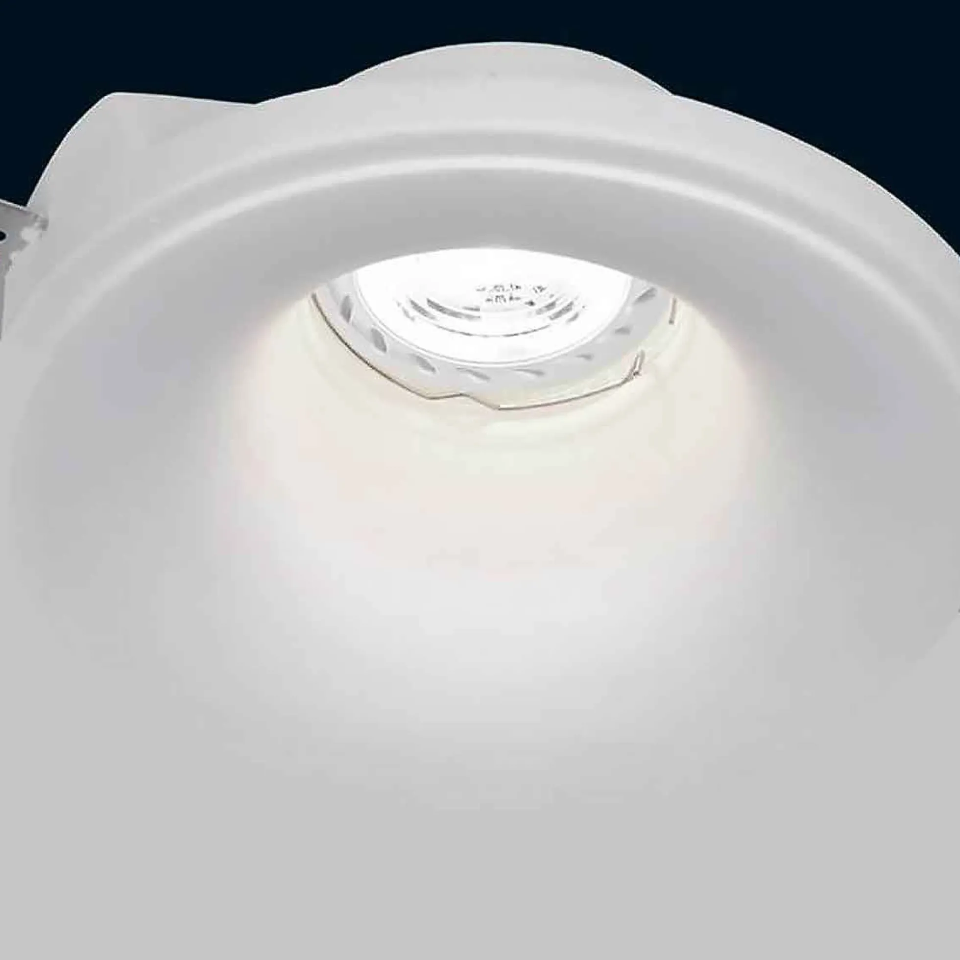 Aro downlight empotrable redondo de Escayola GU10 trimless
