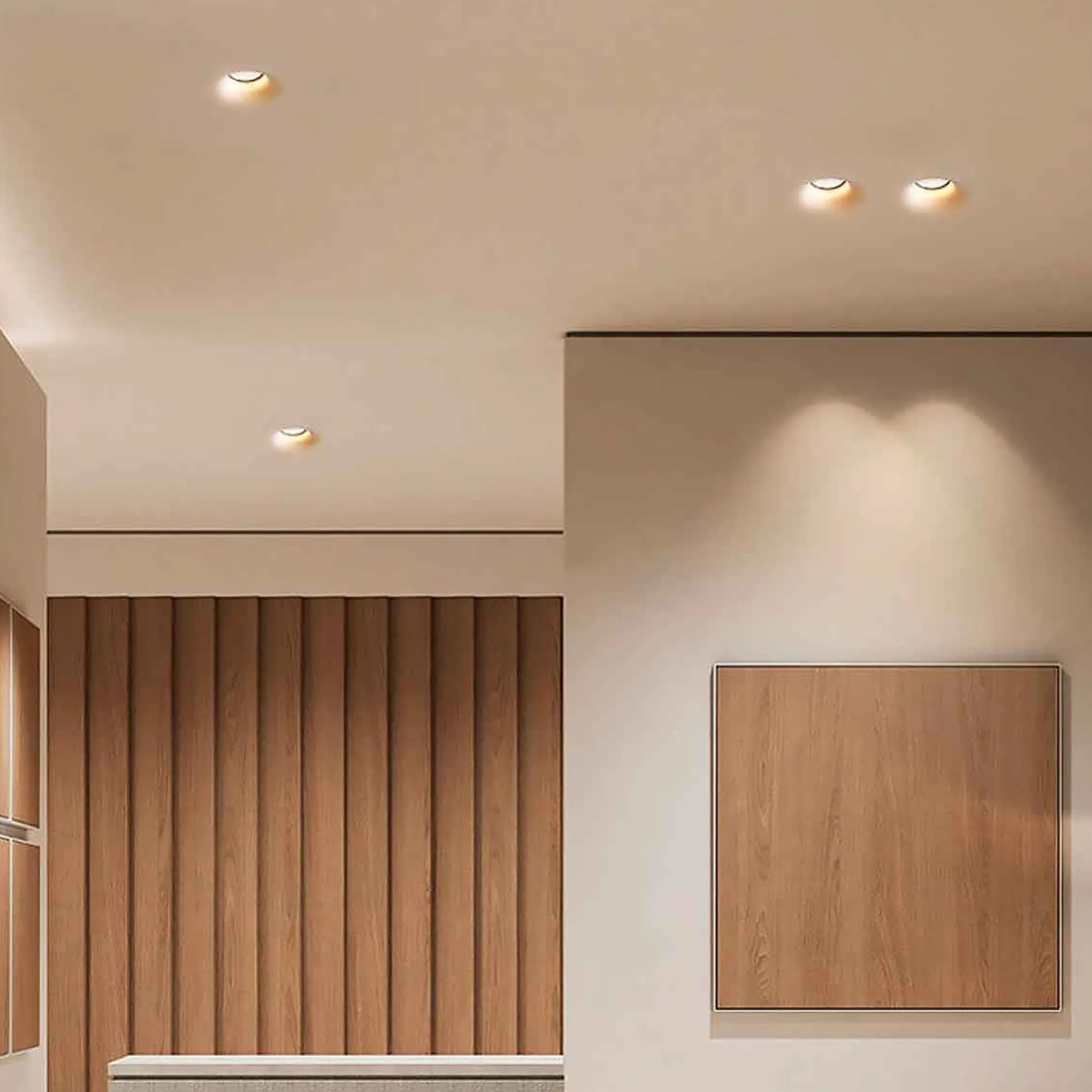 Aro downlight empotrable redondo de Escayola GU10 trimless