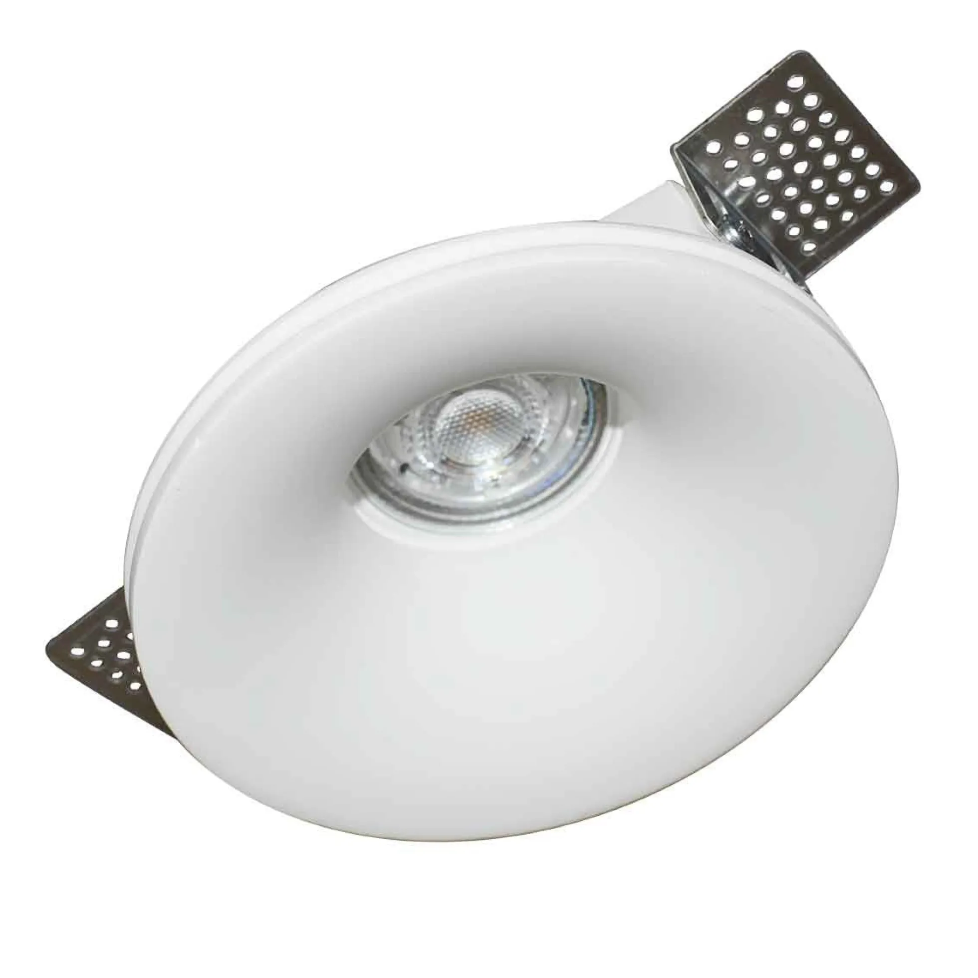 Aro downlight empotrable redondo de Escayola GU10 trimless